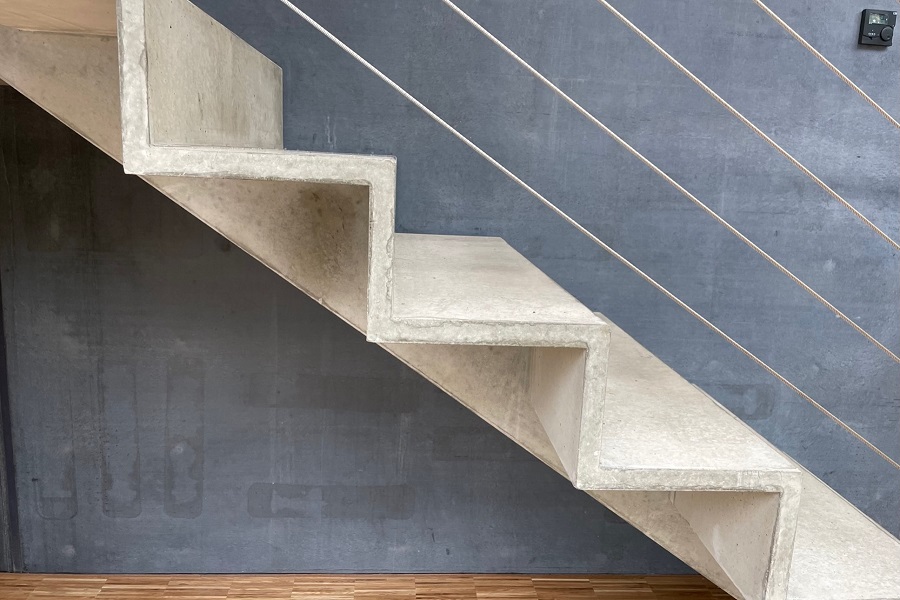 Filigran und doch stabil: Eine so elegante Treppe ist mit Carbonbeton kein Problem, denn Carbon braucht nur eine sehr dünne Betonhülle und ist fünf- bis sechsmal fester als Stahl.