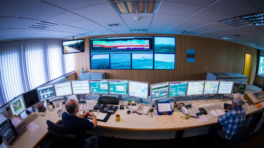 Foto der digital vernetzten Leitwarte in Welzow Süd